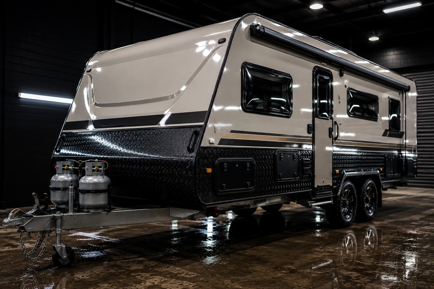 Gtechniq ceramic coating and paint protection applied to a caravans & rvs at the G&S Caravan Services workshop in Port Stephens
